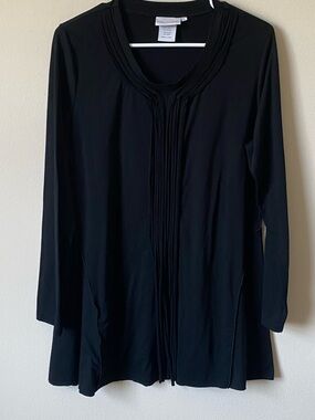 Soft Surroundings Black Pleated Scoop Neck Tunic